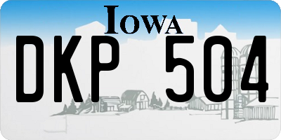 IA license plate DKP504