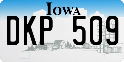 IA license plate DKP509