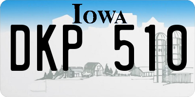 IA license plate DKP510