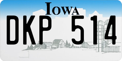 IA license plate DKP514