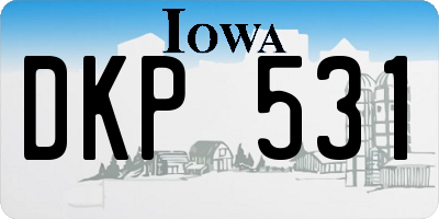 IA license plate DKP531