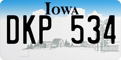 IA license plate DKP534