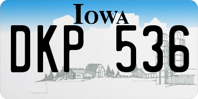 IA license plate DKP536