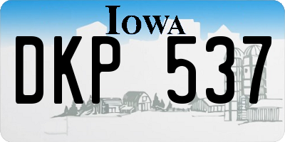 IA license plate DKP537