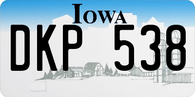 IA license plate DKP538