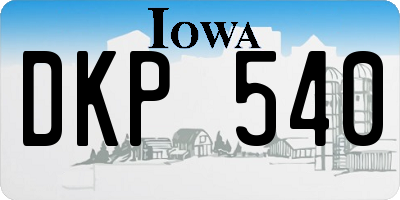 IA license plate DKP540