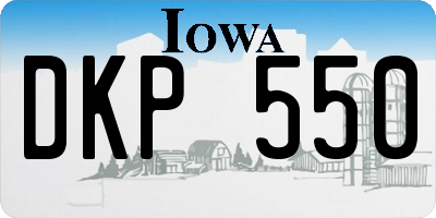 IA license plate DKP550