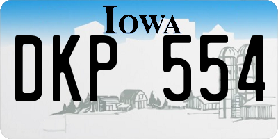 IA license plate DKP554