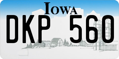 IA license plate DKP560