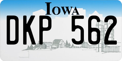IA license plate DKP562