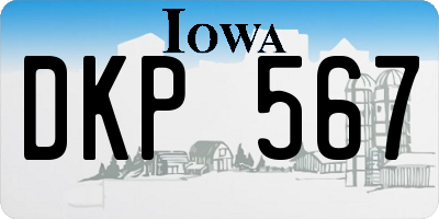 IA license plate DKP567