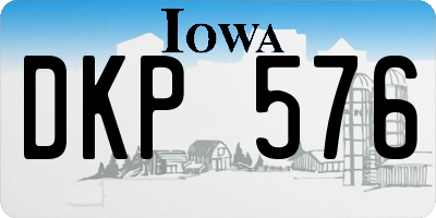 IA license plate DKP576