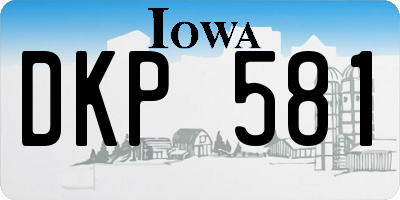 IA license plate DKP581