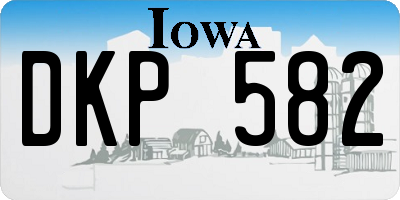 IA license plate DKP582