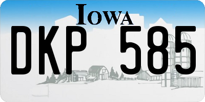 IA license plate DKP585
