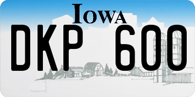 IA license plate DKP600