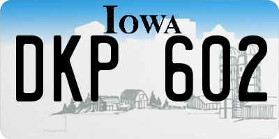 IA license plate DKP602