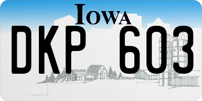 IA license plate DKP603