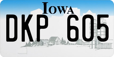 IA license plate DKP605