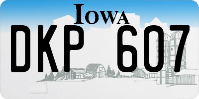 IA license plate DKP607