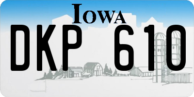 IA license plate DKP610