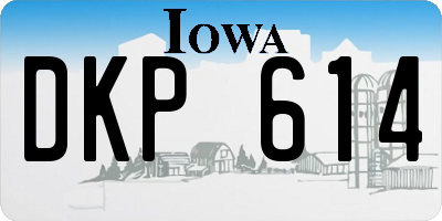 IA license plate DKP614