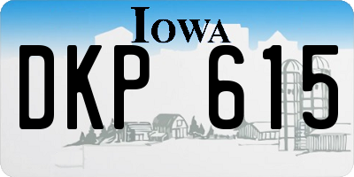IA license plate DKP615