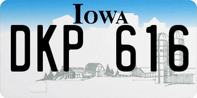 IA license plate DKP616