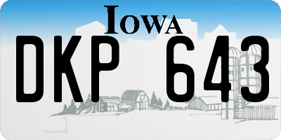 IA license plate DKP643
