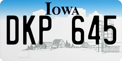 IA license plate DKP645