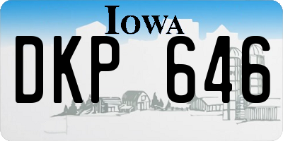IA license plate DKP646