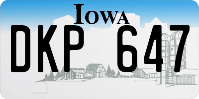 IA license plate DKP647