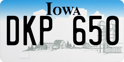 IA license plate DKP650
