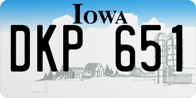 IA license plate DKP651