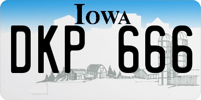 IA license plate DKP666