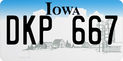 IA license plate DKP667