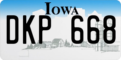 IA license plate DKP668