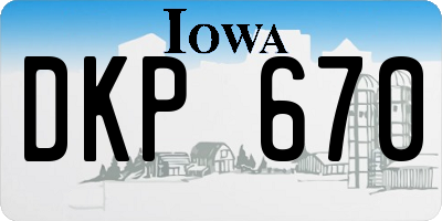 IA license plate DKP670