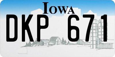 IA license plate DKP671