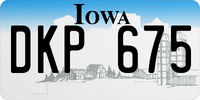 IA license plate DKP675