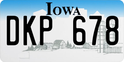 IA license plate DKP678