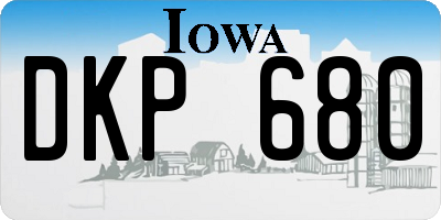 IA license plate DKP680