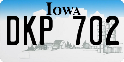 IA license plate DKP702