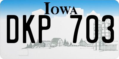 IA license plate DKP703