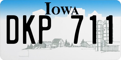 IA license plate DKP711