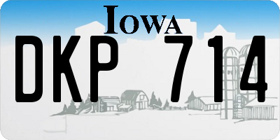 IA license plate DKP714