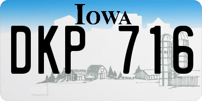 IA license plate DKP716