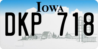 IA license plate DKP718