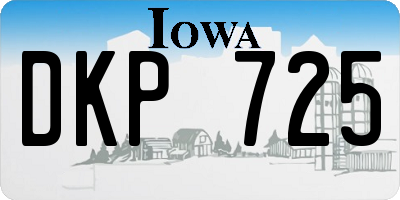 IA license plate DKP725