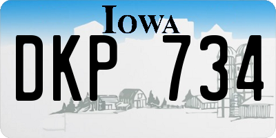 IA license plate DKP734